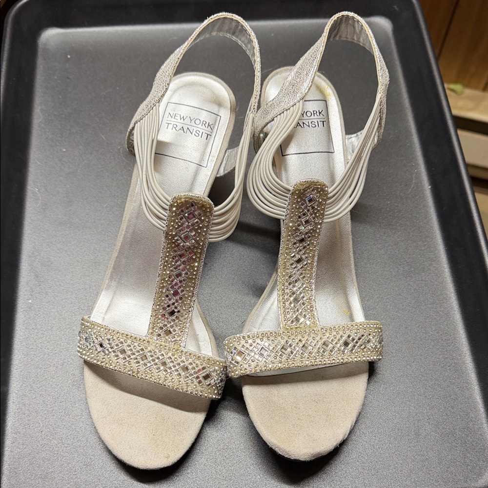 New York Transit Women's Glittering Silver Heels